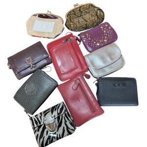 Coin Purses & Card Holders Mixed Styles Lot of 10